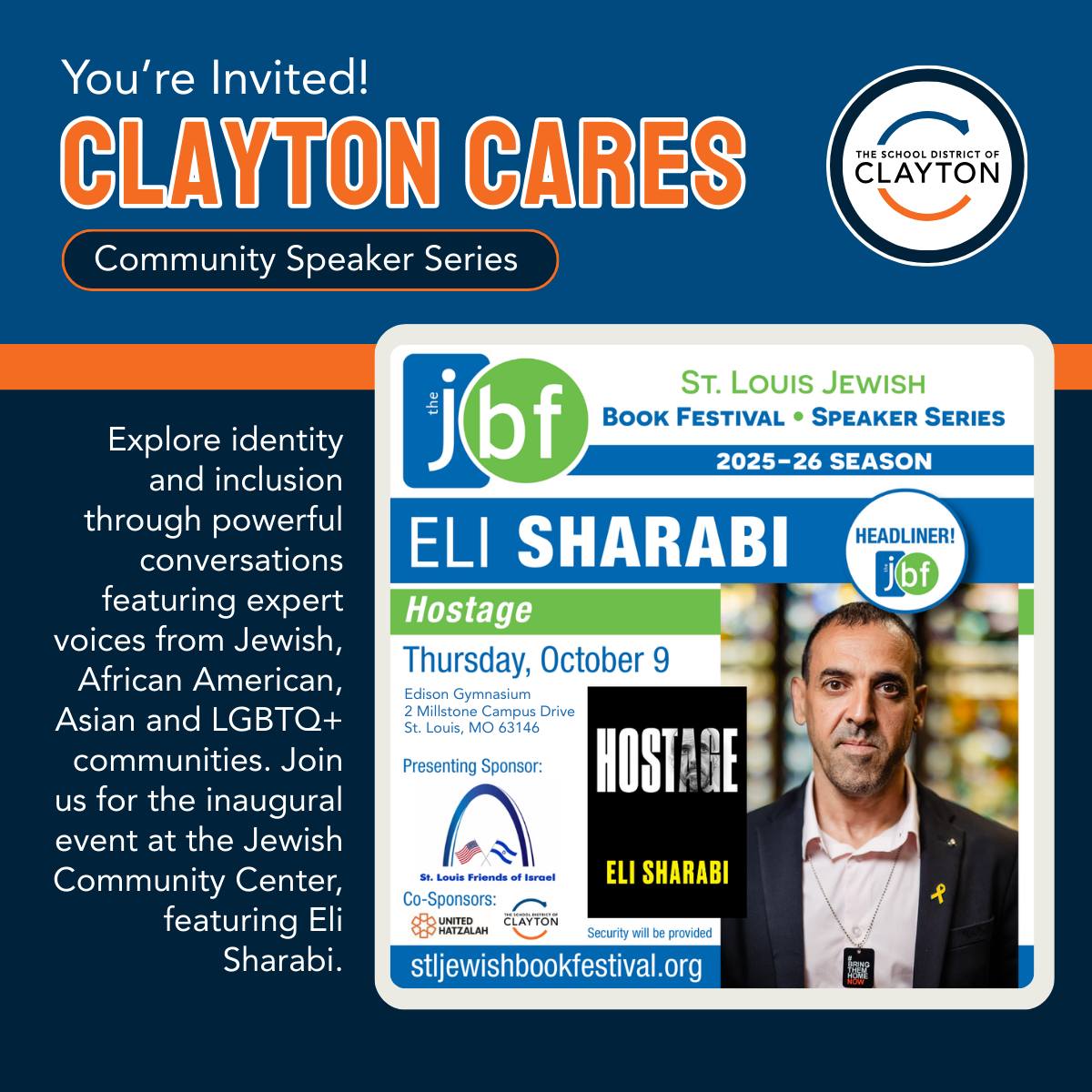  Clayton Cares Community Speaker Series - Eli 